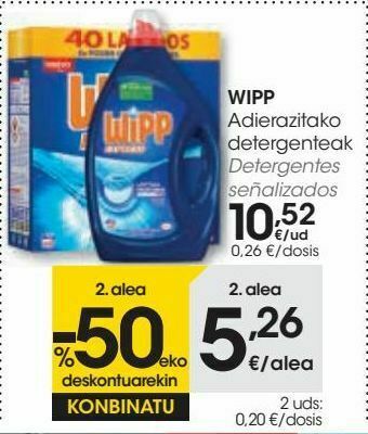 Eroski Wipp detergentes señalizados oferta