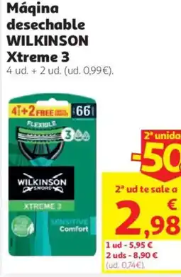 Alcampo Wilkinson máquina desechable wilkinson xtreme 3 oferta