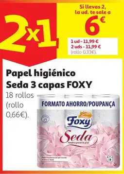 Alcampo Foxy papel higiénico seda 3 capas oferta