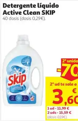 Alcampo skip detergente liquido active clean oferta