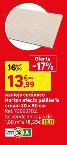 Leroy Merlin Norton azulejo cerámico efecto palillería cream oferta