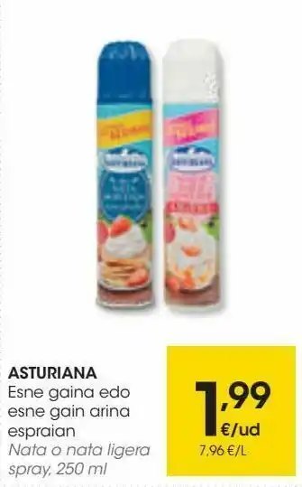 Eroski Asturiana nata o nata ligera spray oferta