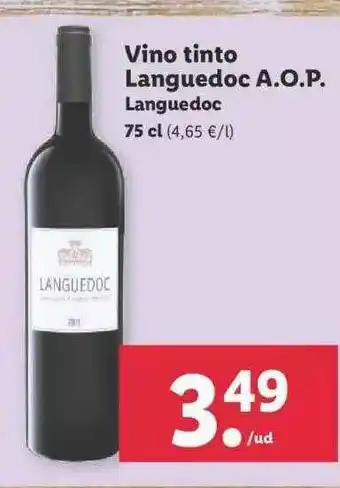 Lidl Vino Tinto Languedoc A.o.p Languedoc oferta