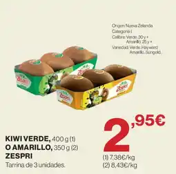Hipercor Zespri kiwi verde o amarillo oferta