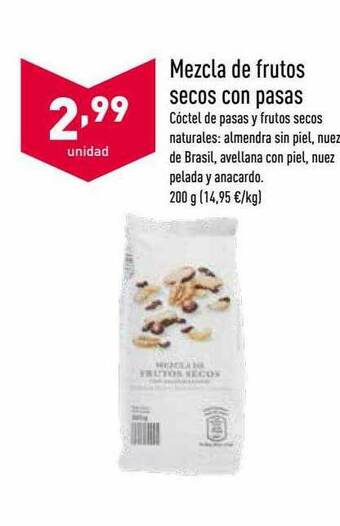 ALDI Mezcla De Frutos Secos Con Pasas oferta