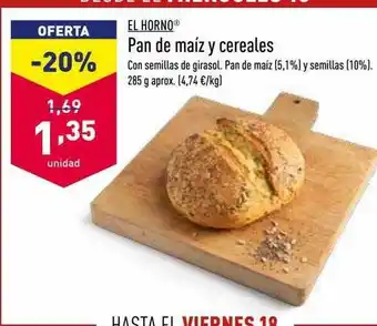 ALDI Pan De Maíz Y Cereales oferta