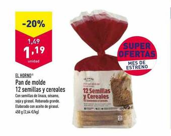 ALDI Pan De Molde 12 Semillas Y Cereales oferta