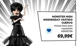 Juguettos Jose cuervo - monster high wednesday vestido cuervo oferta
