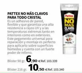 Coferdroza Pattex No Más Clavos Para Todo Cristal oferta