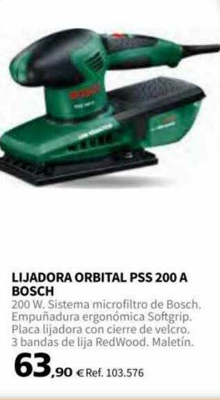 Coferdroza Lijadora Orbital Pss 200 A Bosch oferta