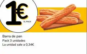 Supeco Pan de barra , pack de 3 unidades oferta