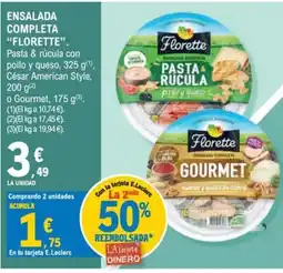 E.Leclerc Florette ensalada completa pasta rucula pollo y queso oferta