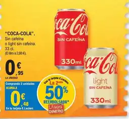 E.Leclerc Coca-Cola sin cafeína oferta