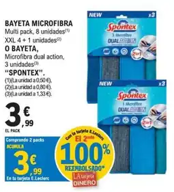 E.Leclerc Spontex bayeta microfibra o bayeta oferta