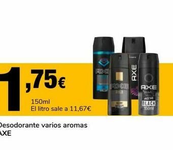 Supeco Desodorante varios aromas axe oferta
