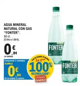 E.Leclerc Fonter agua mineral natural con gas oferta