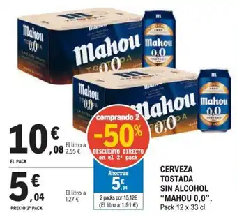 Mahou cerveza tostada sin alcohol