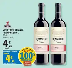 E.Leclerc Romancero vino tinto crianza oferta