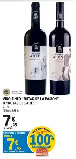 E.Leclerc Val de Rite vino tinto rutas de la pasión o rutas del arte oferta