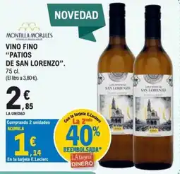 E.Leclerc Montilla Morales Vino Fino Patios de San Lorenzo oferta