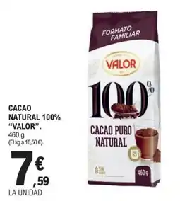 E.Leclerc Valor cacao natural 100% oferta