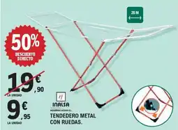 E.Leclerc Inalsa tendedero metal con ruedas oferta