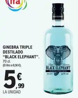 E.Leclerc Black Elephant ginebra triple destilado oferta