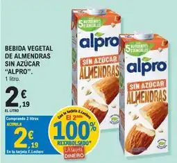 E.Leclerc Alpro bebida vegetal de almendras sin azúcar oferta