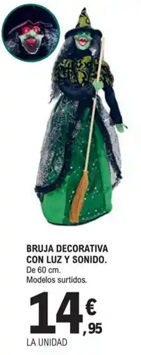 E.Leclerc Bruja decorativa con luz y sonido oferta