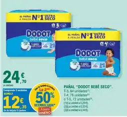 E.Leclerc Dodot pañal bebé seco oferta