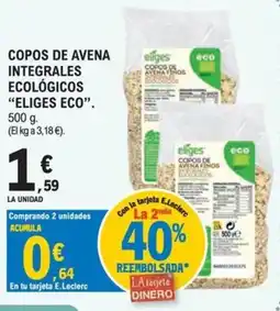 E.Leclerc eliges copos de avena finos ecológicos oferta