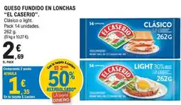 E.Leclerc El caserio queso fundido en lonchas oferta