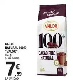 E.Leclerc Valor - cacao natural 100% oferta