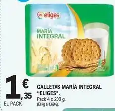 E.Leclerc Eliges - galletas maria integral oferta