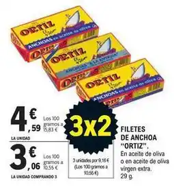 E.Leclerc Ortiz - filetes de anchoa en aceite de oliva o en aceite de oliva virgen extra oferta