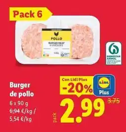 Lidl Burger de pollo oferta