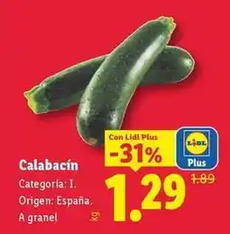 Lidl Calabacín oferta