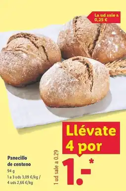Lidl Panecillo de centeno oferta