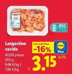 Lidl Langostino cocido oferta