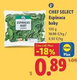 Lidl Chef select - espinaca baby oferta