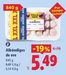 Lidl Albondigas de ave oferta