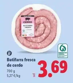Lidl Butifarra fresca de cerdo oferta