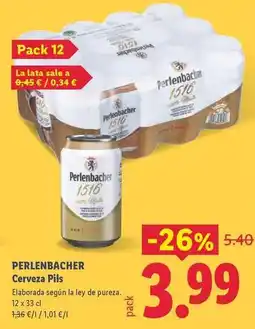 Lidl Perlenbacher - cerveza pils oferta