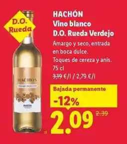 Lidl Hachon - vino blanco d.o. rueda verdejo oferta