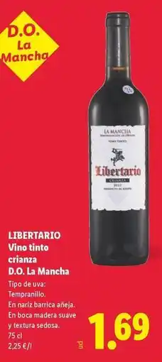 Lidl Vino tinto crianza d.o. la mancha oferta