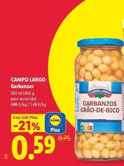 Lidl Campo largo - garbanzos oferta