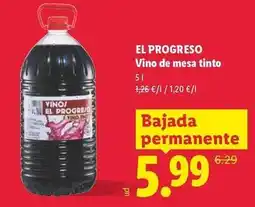 Lidl Vino de mesa tinto oferta
