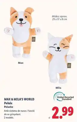 Lidl Sistema - max & mila's world peluche oferta