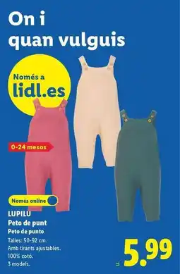 Lidl Lupilu - pesto de punto oferta