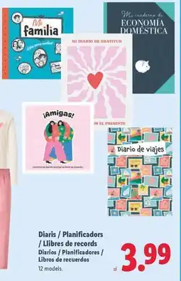 Lidl Ds - diaris/planificadors/libres de records oferta